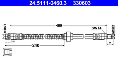 Brake Hose ATE 24.5111-0460.3