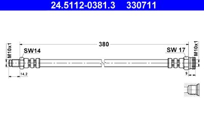Brake Hose ATE 24.5112-0381.3