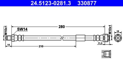 Brake Hose ATE 24.5123-0281.3