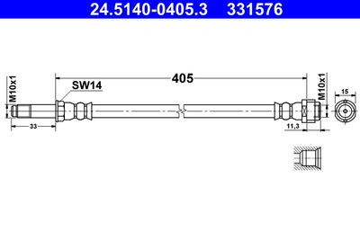 Brake Hose ATE 24.5140-0405.3