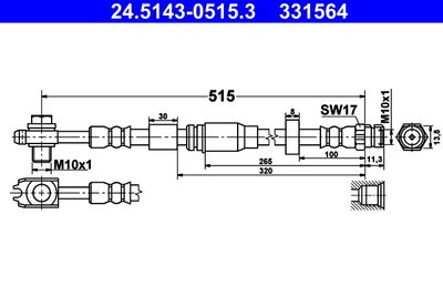 Brake Hose ATE 24.5143-0515.3