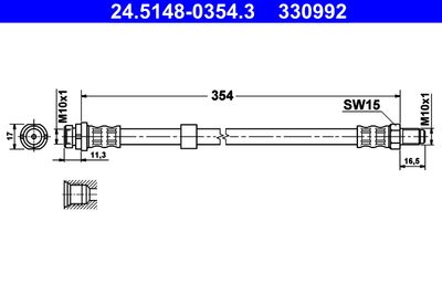 Brake Hose ATE 24.5148-0354.3