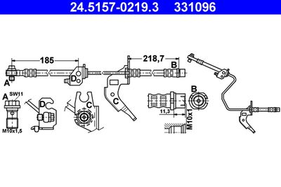 Brake Hose ATE 24.5157-0219.3