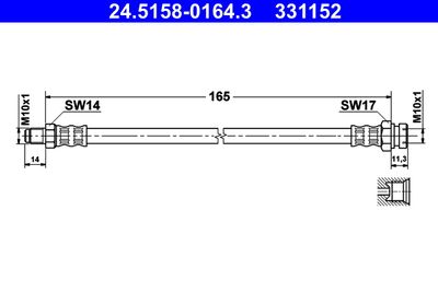 Brake Hose ATE 24.5158-0164.3