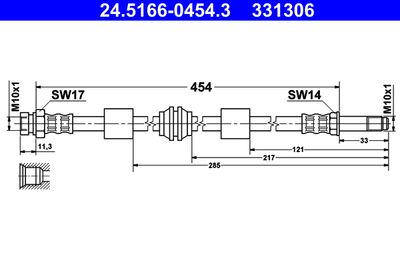 Brake Hose ATE 24.5166-0454.3