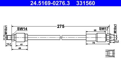 Brake Hose ATE 24.5169-0276.3