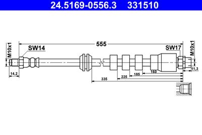 Brake Hose ATE 24.5169-0556.3