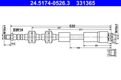 Brake Hose ATE 24.5174-0526.3