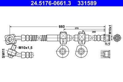 Brake Hose ATE 24.5176-0661.3