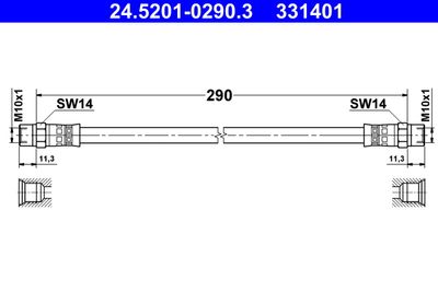 Brake Hose ATE 24.5201-0290.3