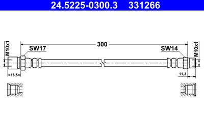 Brake Hose ATE 24.5225-0300.3