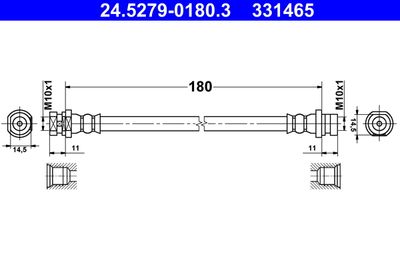 Brake Hose ATE 24.5279-0180.3