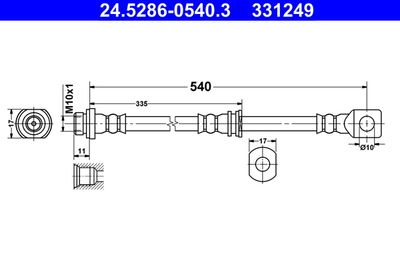 Brake Hose ATE 24.5286-0540.3