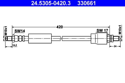 Brake Hose ATE 24.5305-0420.3