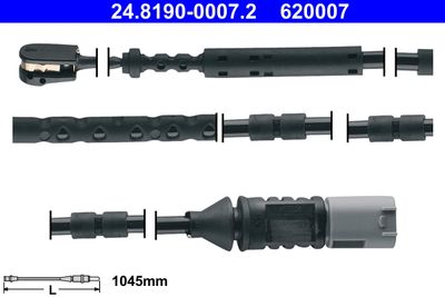 Warning Contact, brake pad wear ATE 24.8190-0007.2