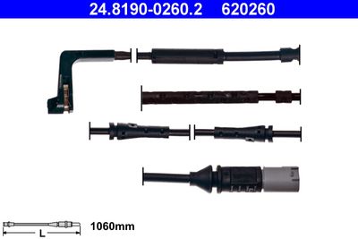 Warning Contact, brake pad wear ATE 24.8190-0260.2