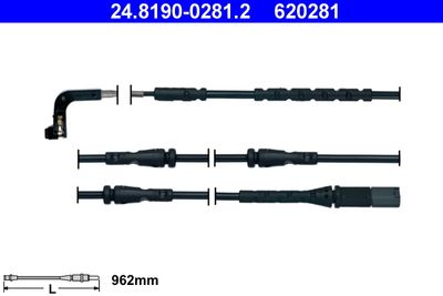 Warning Contact, brake pad wear ATE 24.8190-0281.2