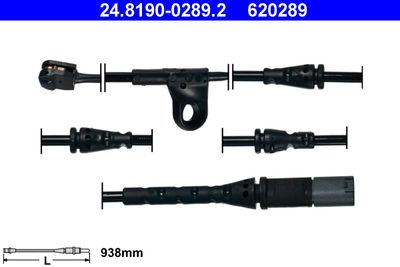 Warning Contact, brake pad wear ATE 24.8190-0289.2