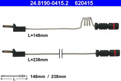 Warning Contact, brake pad wear ATE 24.8190-0415.2