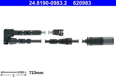 Warning Contact, brake pad wear ATE 24.8190-0983.2