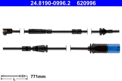 Warning Contact, brake pad wear ATE 24.8190-0996.2