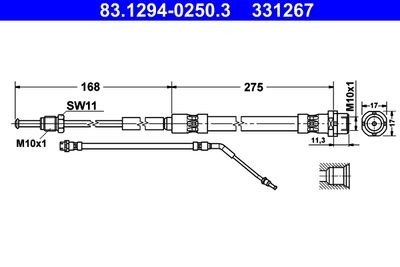 Brake Hose ATE 83.1294-0250.3