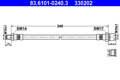 Brake Hose ATE 83.6101-0240.3