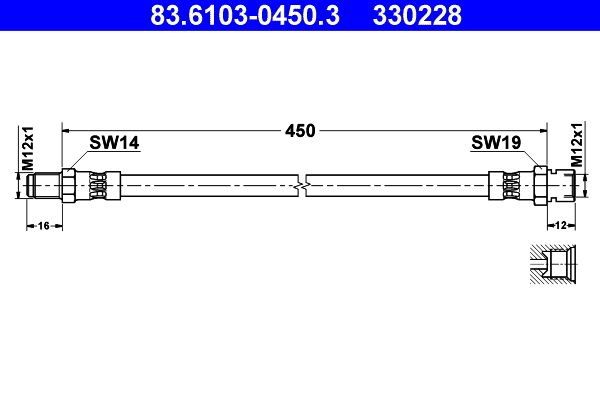 ATE 83.6103-0450.3 Brake Hose