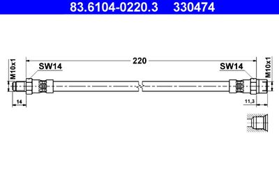 Brake Hose ATE 83.6104-0220.3