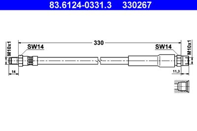 Brake Hose ATE 83.6124-0331.3