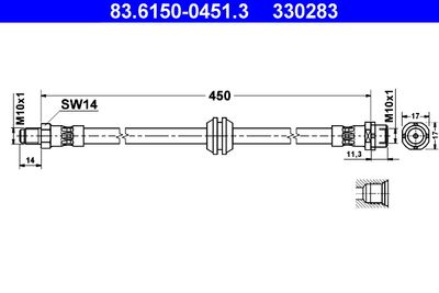 Brake Hose ATE 83.6150-0451.3