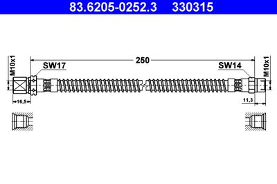 Brake Hose ATE 83.6205-0252.3