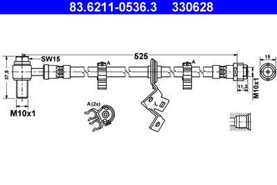 Brake Hose ATE 83.6211-0536.3