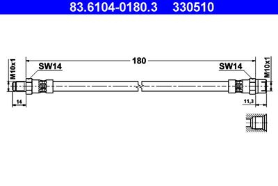 Brake Hose ATE 83.6104-0180.3