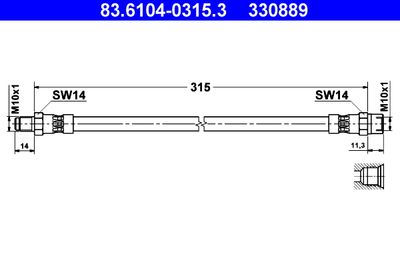 Brake Hose ATE 83.6104-0315.3