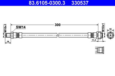 Brake Hose ATE 83.6105-0300.3