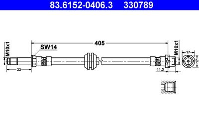 Brake Hose ATE 83.6152-0406.3