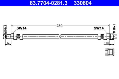 Brake Hose ATE 83.7704-0281.3