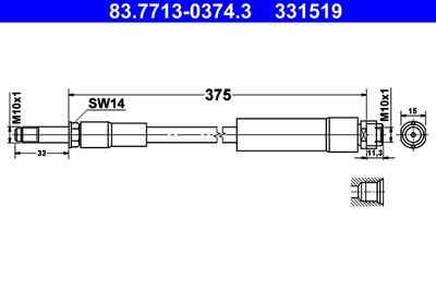 Brake Hose ATE 83.7713-0374.3