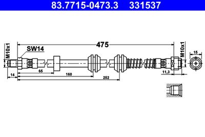 Brake Hose ATE 83.7715-0473.3