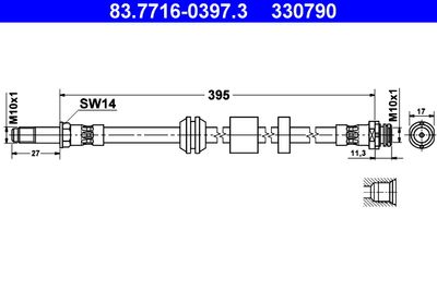 Brake Hose ATE 83.7716-0397.3