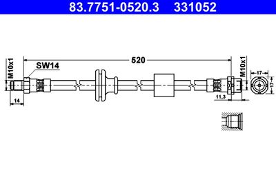 Brake Hose ATE 83.7751-0520.3