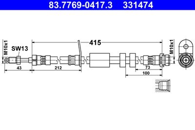 Brake Hose ATE 83.7769-0417.3