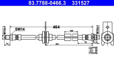 Brake Hose ATE 83.7788-0466.3