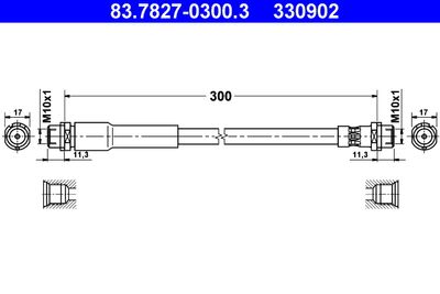 Brake Hose ATE 83.7827-0300.3