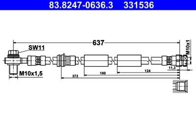 Brake Hose ATE 83.8247-0636.3