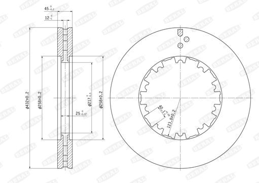 BERAL BCR225A Brake Disc