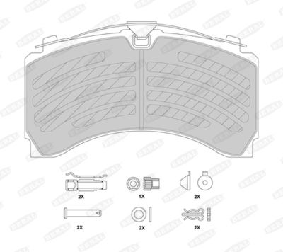 Brake Pad Set, disc brake BERAL BCV29244TK