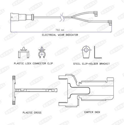 Warning Contact, brake pad wear BERAL FAI183