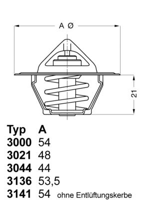 Thermostat, coolant BorgWarner (Wahler) 3000.90